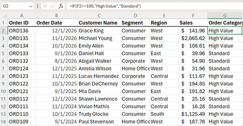 Excel IF Function - Five Excel Functions